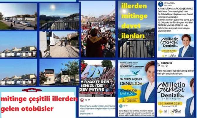 MELİH GÖKÇEK’ten ASLA KAÇMAZ.. Gökçek, İYİ Parti’nin Denizli Mitingine hangi illerden, kaç otobüs ve kaç kişi geldiğini belgeleyerek, “toplama miting” olduğunu ispat etti