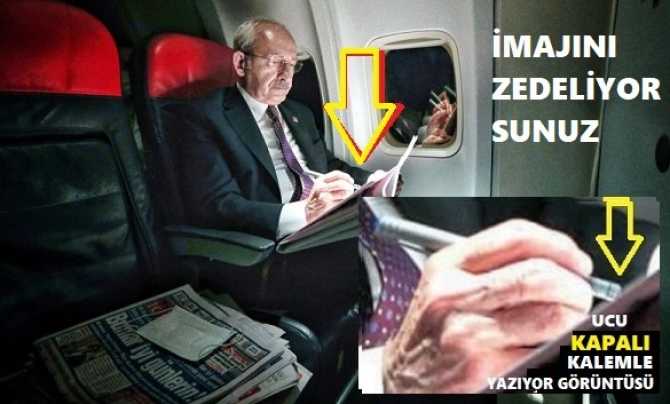 SAYIN KILIÇDAROĞLU.. Ucu kapalı Kalem ile yazı yazıyor görüntülü Fotoğrafınızı servis eden hikayeden danışmanlarınızı kovun