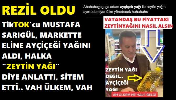 TikTOK'cu MUSTAFA  SARIGÜL, MARKETTE ELİNE AYÇİÇEĞİ YAĞINI ALDI, HALKA  