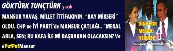 MANSUR YAVAŞ, MİLLET İTTİFAKININ, “BAY MİKSERİ” OLDU. CHP ve İYİ PARTİ’de MANSUR ÇATLAĞI.. “MERAL ABLA, SEN; BU KAFA İLE Mİ BAŞBAKAN OLACAKSIN? Ve #PufPufMansur 