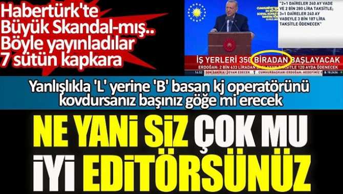 YENİÇAĞ GAZETESİ; CUMHURBAŞKANININ GÖRÜNTÜSÜ ALTINA, EKRANA “Lira” YERİNE, “BİRA” YAZAN HABERTÜRK’ü SAVUNAYIM DERKEN, KENDİSİ CEHALETİN LAĞIM ÇUKURUNA DÜŞTÜ