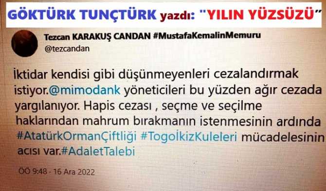 YILLARCA ÇANKAYA BELEDİYESİNİ SÖĞÜŞLEYEN MİMARLAR ODASI’nın “BANKAMATİK BAŞKANI” TEZCAN KARAKUŞ, SENİ YILIN “YÜZSÜZÜ” İLAN EDİYORUZ. YAHU; SOYGUNCULAR, HIRSIZLAR NE ZAMANDAN BERİ ATATÜRK’ün “MEMURU” OLDU, UTANMAZLAR?