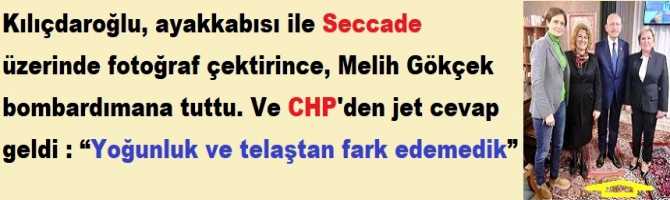 Kılıçdaroğlu, ayakkabısı ile Seccade üzerinde fotoğraf çektirince, Melih Gökçek bombardımana tuttu. Ve CHP'den jet cevap geldi : “Üzgünüz, telaştan fark edemedik”