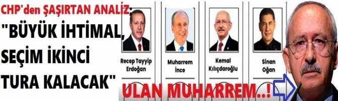 CHP'den ŞAŞIRTAN ANALİZ; 