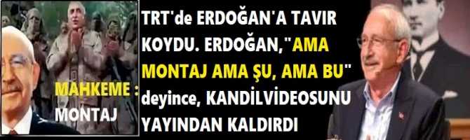 TRT'de ERDOĞAN'A TAVIR KOYDU. ERDOĞAN,