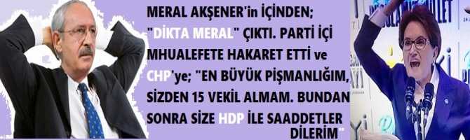 MERAL AKŞENER'in İÇİNDEN; 