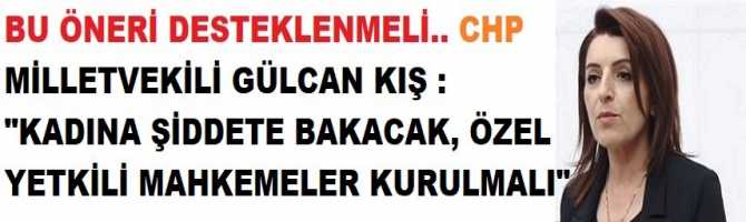 BU ÖNERİ DESTEKLENMELİ.. CHP MİLLETVEKİLİ GÜLCAN KIŞ : 