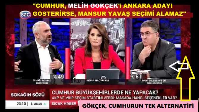 MELİH GÖKÇEK muhalifi SÖZCÜ TV’den, MANSUR YAVAŞ’a, Kalp krizi geçirtecek YORUMLAR. “GÖKÇEK ADAY GÖSTERİLİR İSE; MANSUR ASLA KAZANAMAZ”