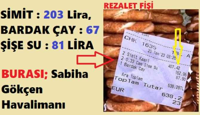 UÇAKLARLA BİRLİKTE, FİYATLAR DA UÇTU.. REZALETİN, SOYGUNUN ADI; SERBEST PAZAR MI? BİR SİMİT; 203, BİR BARDAK ÇAY : 67 LİRA OLUR MU? 