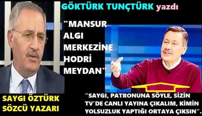 MELİH GÖKÇEK’ten, SÖZCÜ MEDYASINA “MANSUR YAVAŞ” RESTİ. “YÜREĞİNİZ VARSA, GELİN Tv’ye ÇIKALIM, TARTIŞALIM. KİM YOLSUZLUK YAPMIŞ ORTAYA ÇIKSIN”