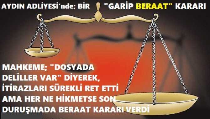 AYDIN ADLİYESİ’nde ki; ; BİR GARİP “BERAAT KARARINA” İTİRAZ YAĞMURU. SAVCI, AİLE BAKANLIĞI AVUKATI, “USUL ve YASLARA AYKIRI” GEREKÇESİ İLE İTİRAZ ETTİ. Ve MAĞDUREDEN HSK’ya ŞİKAYET DİLEKÇESİ