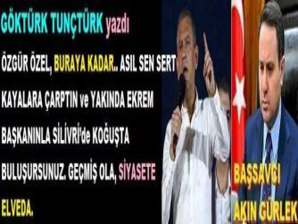 ÖZGÜR ÖZEL, BURAYA KADAR.. ASIL SEN SERT KAYALARA ÇARPTIN ve YAKINDA EKREM BAŞKANINLA SİLİVRİ’de KOĞUŞTA BULUŞURSUNUZ. GEÇMİŞ OLA, SİYASETE ELVEDA.