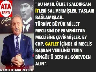 ATA PARTİ LİDERİ ZEYBEK’ten; İKTİDARA, CHP’ye ve DEM’e BOMBARDIMAN : “HADDİNİZİ BİLİN, AKLINIZI BAŞINIZA ALIN. ASALA AĞZI İLE KONUŞMAYIN, BURASI ERMENİSTAN MECLİSİ DEĞİL, TÜRKİYE BÜYÜK MİLLET MECLİSİDİR”.