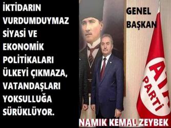 ATA PARTİ LİDERİ ZEYBEK : “AKARYAKIT ZAMLARI; EKONOMİYİ VURUYOR, VATANDAŞI YOKSULLAŞTIRIYOR, İKTİDAR İSE SADECE SEYREDİYOR”