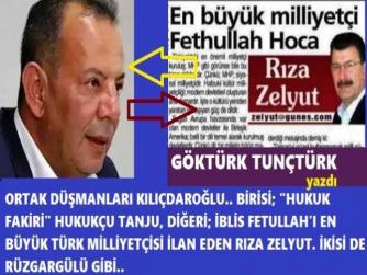 TANJU ÖZCAN, SEN AVUKATLIK DİPLOMANI KIRTASİYEDEN Mİ ALDIN? Ve KENDİNİ ‘ALEVİ AYDIN’ DİYE GÖSTEREN, İBLİS FETULLAH’I “EN BÜYÜK MİLLİYETÇİ” İLAN EDEN FIRILDAK YAZAR RIZA ZELYUT’a CEVABIM VAR. 