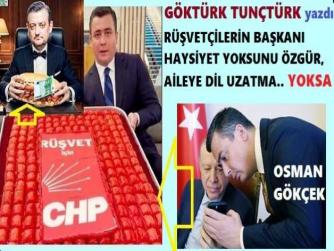 OSMAN GÖKÇEK’e; “BOZUK TOHUM” diyen HAYSİYETSİZ, EDEPSİZ ÖZGÜR.. AİLEYE DİL UZATMA, O DİLİN KIVIRILIR BİR YERİNE DE MONTE EDİLİR BİLESİN, “ORGANİZE RÜŞVETÇİLERİN BAŞKANI”