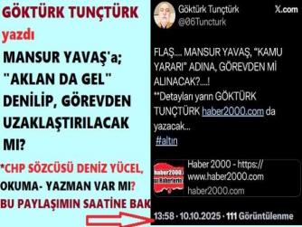MANSUR YAVAŞ, “KAMU YARARI” ADINA GÖREVDEN Mİ ALINACAK?”. Ve CHP SÖZCÜSÜ DENİZ YÜCEL, “SEN HUKUKÇU DİPLOMANI KIRTASİYEDEN Mİ ALDIN?”