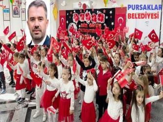 PURSAKLAR BELEDİYESİ’NİN; MİNİK ÖĞRENCİLERLE CUMHURİYET COŞKUSU