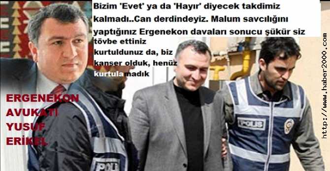 SİZ TÖVBE EDİP, KURTULDUNUZ.. BİZ CAN DERDİNDEYİZ. OY KULLANACAK TAKADİMİZDE KALMADI.. SAVCILIĞINI YAPTIĞINIZ DAVADA KANSER OLDUK, SİZİN GİBİ KURTULAMADIK