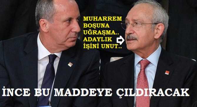 CHP, Yönetmenliğine yeni madde ekliyor ve Muharrem İnce'nin Cumhurbaşkanlığı Adaylığı da suya düşecek.. Neden mi?