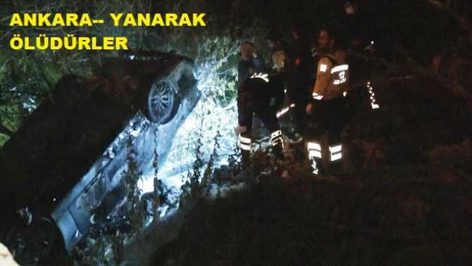 ANKARA'DA FECİ TARFİK KAZASI.. Otomobilde yanarak can verdiler