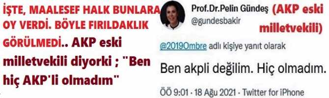 İŞTE, MAALESEF HALK BUNLARA OY VERDİ. BÖYLE FIRILDAKLIK GÖRÜLMEDİ.. AKP eski  milletvekili diyor ki ; 